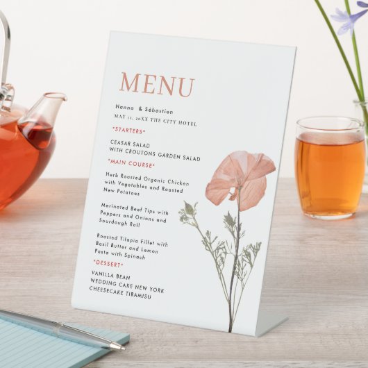 Wedding Menu Reclamebord Met Voetstuk (Insitu)