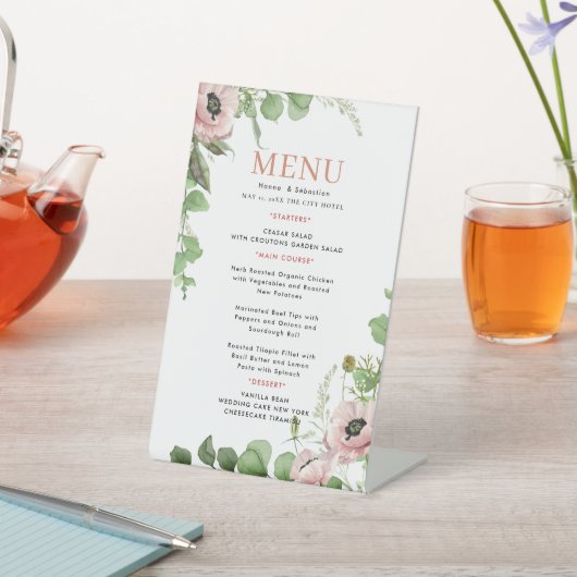 Wedding Menu Reclamebord Met Voetstuk (Insitu)