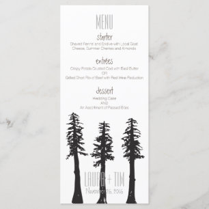 Wedding Menu Redwood Trees