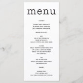 Wedding Menu - Vrijgezellenfeest Menu - Type (Voorkant)