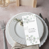 Wedding Menu with Eucalyptus Leaves