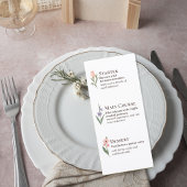 Wedding Menu with Soft Botanical Garden Design