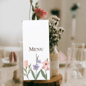 Wedding Menu with Soft Botanical Garden Design