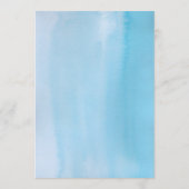 Wedding-menukaart, blauwe Waterverf Menu (Achterkant)