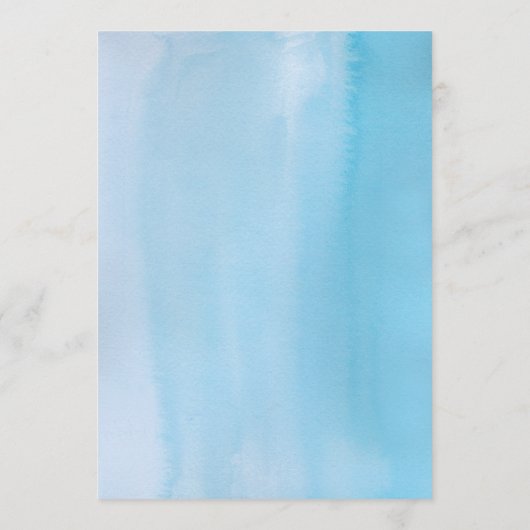 Wedding-menukaart, blauwe Waterverf Menu (Achterkant)