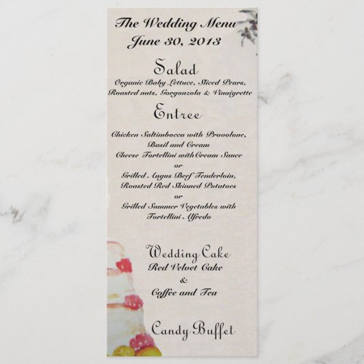 Wedding Menus Menu (Voorkant)