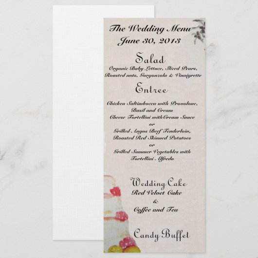 Wedding Menus Menu (Voorkant / Achterkant)