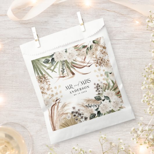 Wedding met de heer Mrs. pampas eucalyptus modern Bedankzakje (Geknipt)