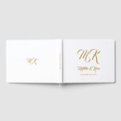 Wedding met Elegant Classy Gold Script & White Gastenboek (Volledig)