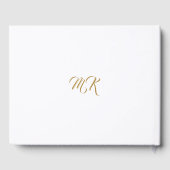 Wedding met Elegant Classy Gold Script & White Gastenboek (Achterkant)