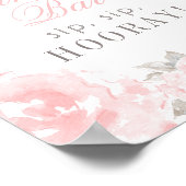 Wedding Mimosa Bar Roze Waterverf Roos Poster (Hoek)