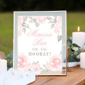 Wedding Mimosa Bar Roze Waterverf Roos Poster