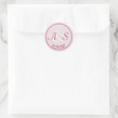 Wedding Minimal Classic Initialen Datum Bourgogne Ronde Sticker (Tas)