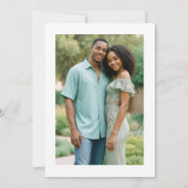 Wedding Minimalist Green Flowers & Branches Photo Kaart (Achterkant)