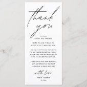 Wedding Minimalist Wedding Dinner Thank You Card Programmakaart (Voorkant)