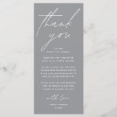 Wedding Minimalist Wedding Dinner Thank You Card Programmakaart (Voorkant)