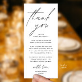 Wedding Minimalist Wedding Dinner Thank You Card Programmakaart
