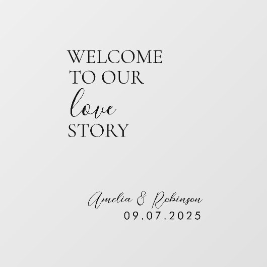 Wedding Mirror Decal - Welkom bij ons liefdesverha (Vel)