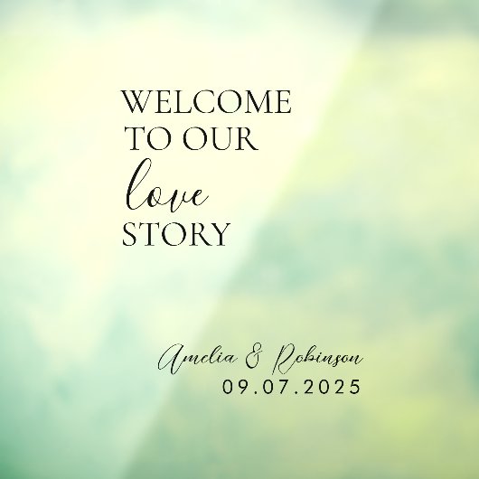 Wedding Mirror Decal - Welkom bij ons liefdesverha (Vel 3)