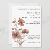 Wedding Mocha Mousse Wildflowers Kaart (Voorkant)