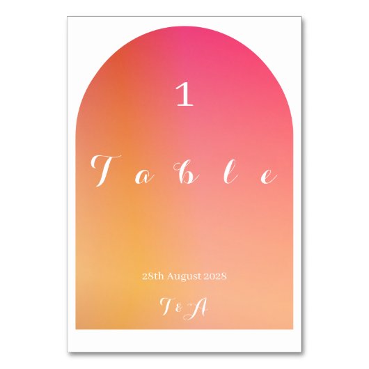 Wedding Modern Boho Arch Sunset Ombre Kaart (Voorkant)