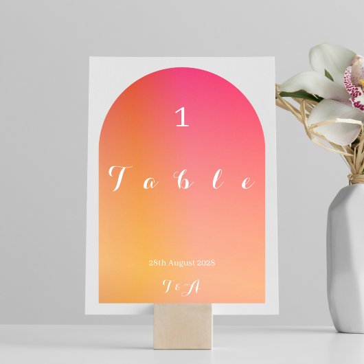 Wedding Modern Boho Arch Sunset Ombre Kaart