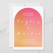 Wedding Modern Boho Arch Sunset Ombre Kaart (Voorkant)