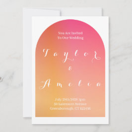 Wedding Modern Boho Arch Sunset Ombre Kaart