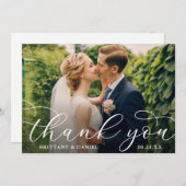 Wedding Modern Calligrafie Couple Foto Bedankkaart (Voorkant / Achterkant)