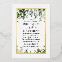 Wedding Modern Elegant Ivy Sage Greenery Gold