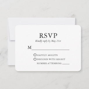 Wedding Modern Elegant Minimalist RSVP Kaartje