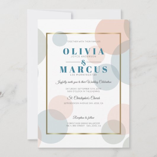 Wedding Modern Pastel Confetti Stippen Kaart (Voorkant)