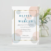 Wedding Modern Pastel Confetti Stippen Kaart (Staand voorkant)