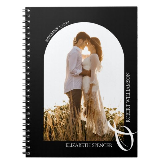 Wedding Modern Photo Arch Black Notitieboek (Voorkant)