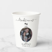 Wedding Modern Photo Couple Pet Dog Drinks on Us Papieren Bekers (Achterkant)