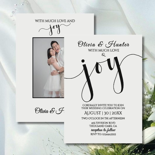Wedding, Modern, Typography, Script, Invitation Kaart