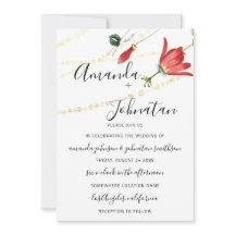 Wedding Modern White Floral Ivy Gold