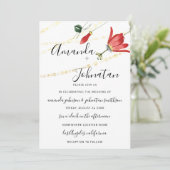 Wedding Modern White Floral Ivy Gold Kaart (Staand voorkant)