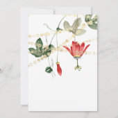 Wedding Modern White Floral Ivy Gold Kaart (Achterkant)