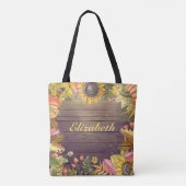 Wedding Moeder van de Groom Autumn Maple Pumpkins Tote Bag (Achterkant)