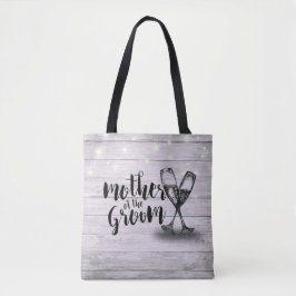 Wedding Moeder van de Groom Champagne Glasses Wood Tote Bag