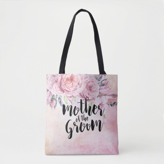 Wedding Moeder van de Waterverf van Groom Boho Flo Tote Bag (Voorkant)
