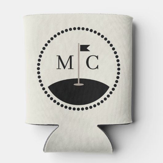 Wedding Monogram Datum Golf Thema Blikjeskoeler (Achterkant)