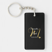 Wedding Monogram Design with Names and Date Sleutelhanger (Voorkant)
