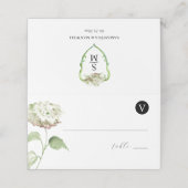 Wedding Monogram Hydrangea Escort Cards Plaatskaartje (Buitenkant ongevouwen)