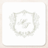 Wedding Monogram Kartonnen Onderzetters (Voorkant)