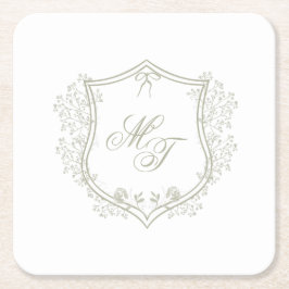 Wedding Monogram Kartonnen Onderzetters