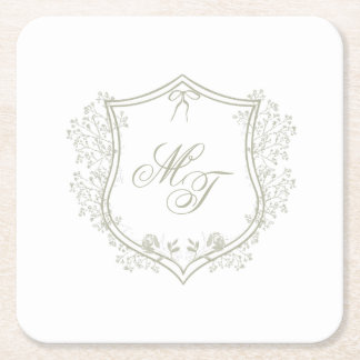 Wedding Monogram Kartonnen Onderzetters