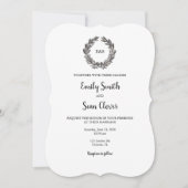 Wedding Monogram met groene streep uitnodiging (Voorkant)