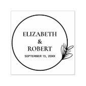Wedding Monogram Mr. en Mrs Round Personalized Zelfinktende Stempel (Design)